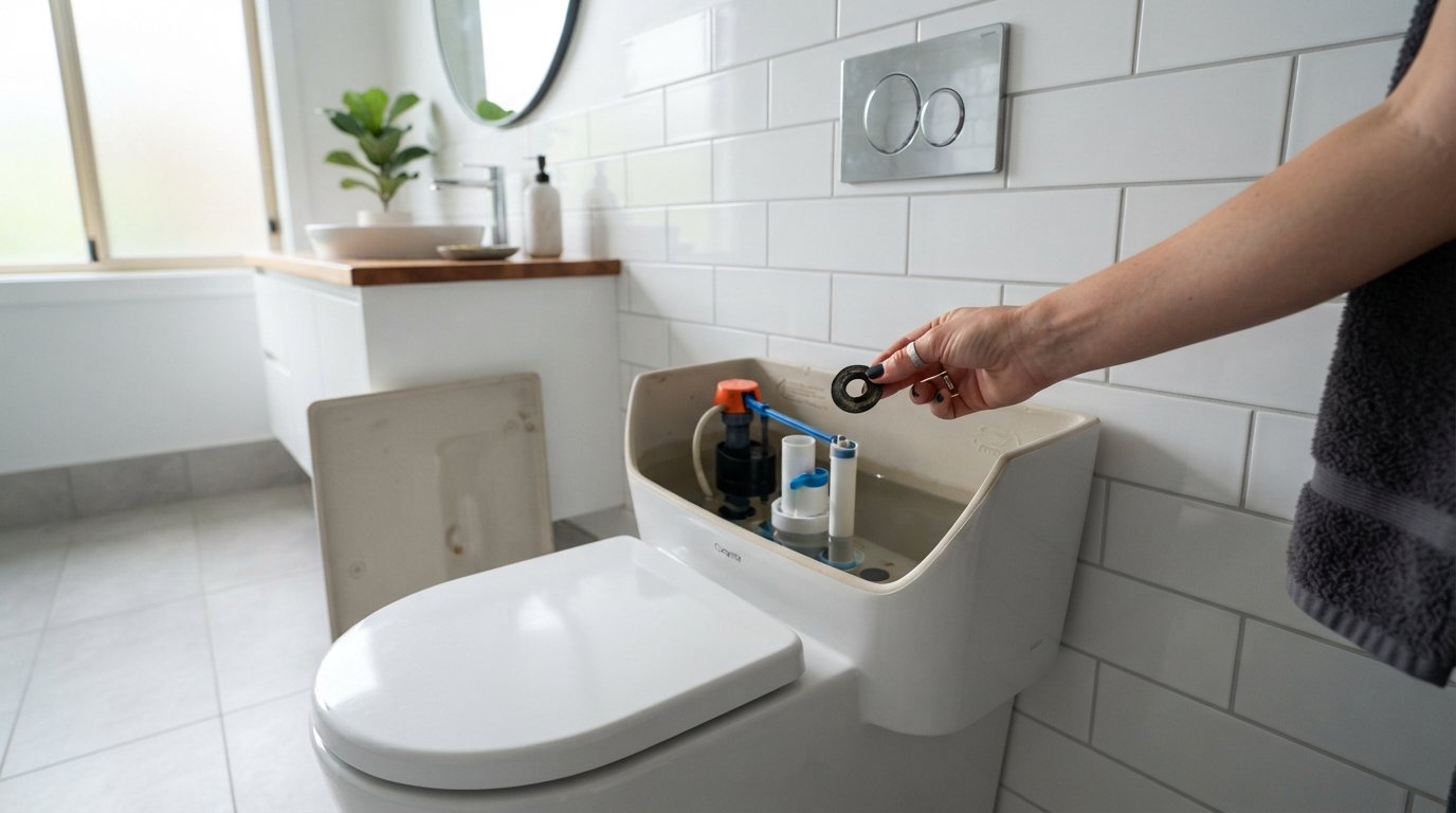 Replacing a washer inside a toilet cistern